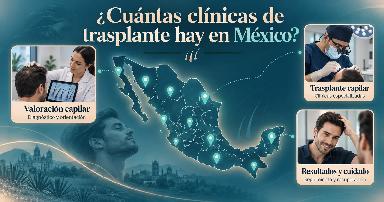 Mapa de México para el artículo Cuántas clínicas de trasplante capilar hay en México en 2026